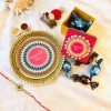 Designer Rakhi Combo set - perfect pink